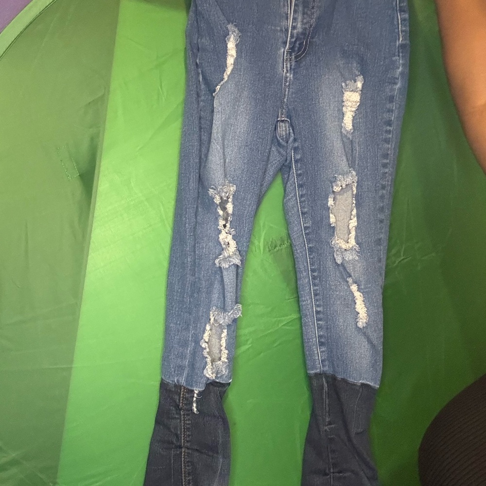 Custom Made Distressed Blue Jeans